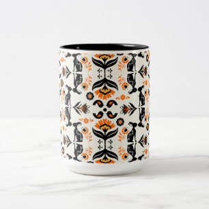 Rosemaling Norwegische Volkskunst Zweifarbige Tasse