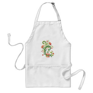 Rosemaling Rot und Rosa Schürze
