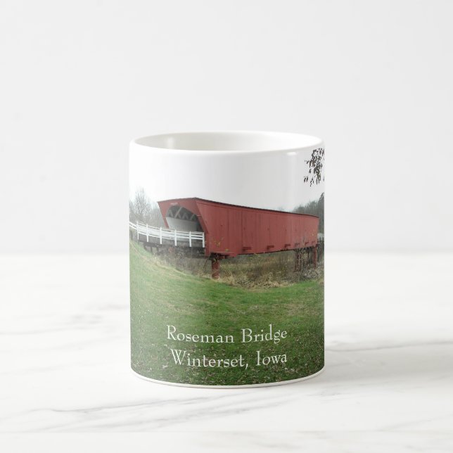 Roseman Brücke Winterset, Iowa Kaffeetasse (Mittel)