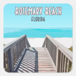 Rosemary Beach Florida Golf Coast Vintag Quadratischer Aufkleber