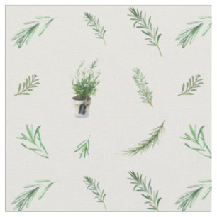 Rosemary Branches und Pots Watercolor Stoff