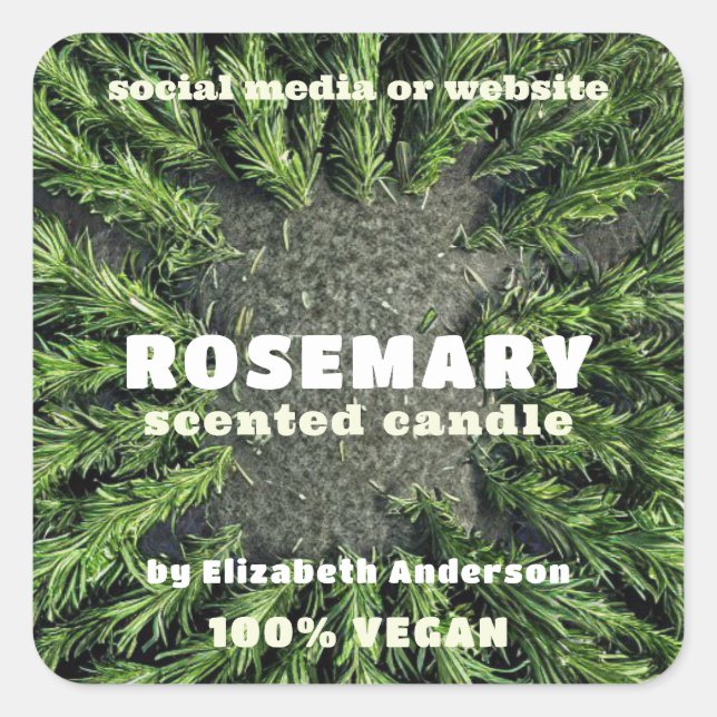 Rosemary Candle Square Sticker (Vorderseite)