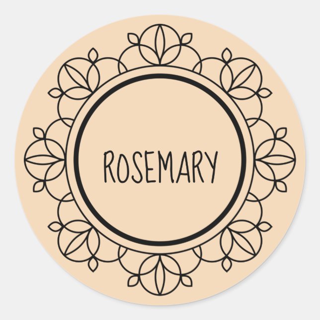 Rosemary Gewürzetiketten Runder Aufkleber (Vorderseite)
