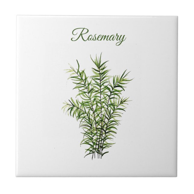 Rosemary Herb Grüne Küche Kulinarisches Grün Fliese (Vorderseite)