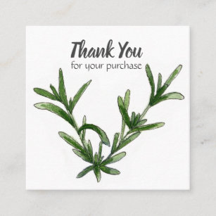 Rosemary Herb Pflanze Vielen Dank für Ihren Einkau Quadratische Visitenkarte