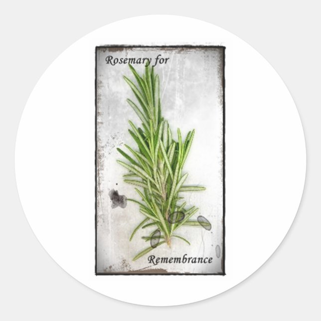 Rosemary Runder Aufkleber (Vorderseite)
