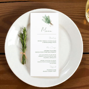Rosemary Sage Green Rustic Menu Menükarte
