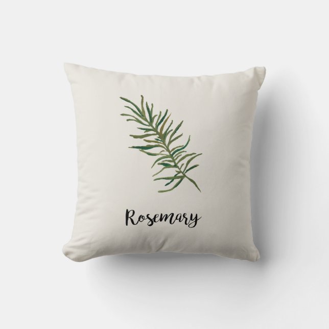 Rosemary Spring Herb Throw Kissen (Vorderseite)