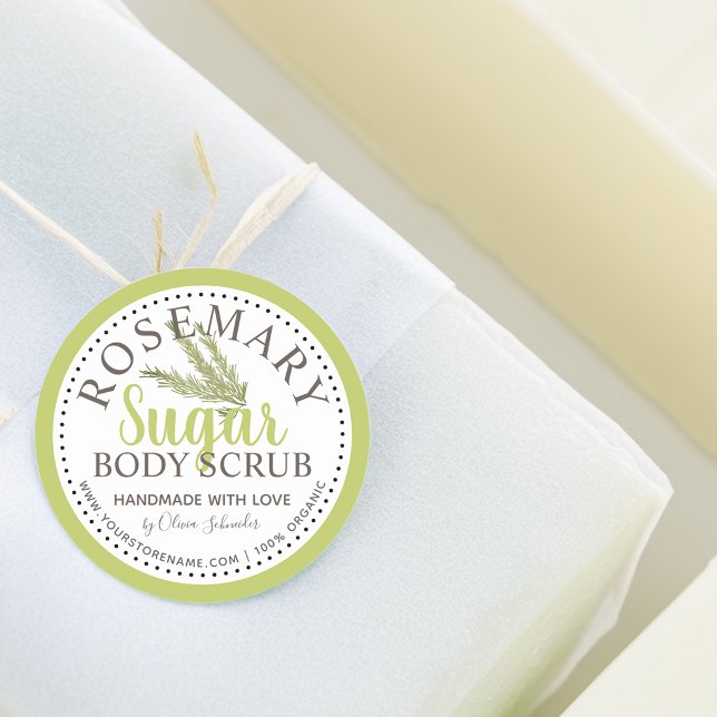 Rosemary Sugar Scrub Custom Runder Aufkleber (Rosemary Sugar Scrub Custom Classic Round Sticker)