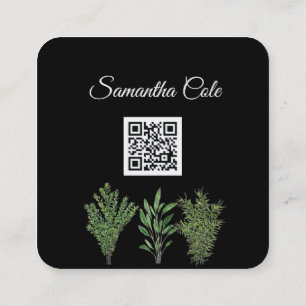 Rosemary Thyme Sage Herbs Koch Pots Quadratische Visitenkarte