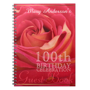 Rosen-100. Geburtstags-Feier-Gastbuch Notizblock