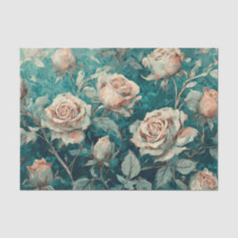 Rosen auf Aquamarin Seidenpapier