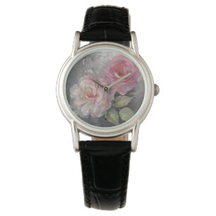 Rosen auf Grau Armbanduhr