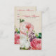 Rosen-Beigemit blumenpapier des Chic Vintages Visitenkarte (Vorne/Hinten)