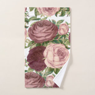 Rosen-Blumen Burgunders Vintagen Land Chic rosa Handtuch