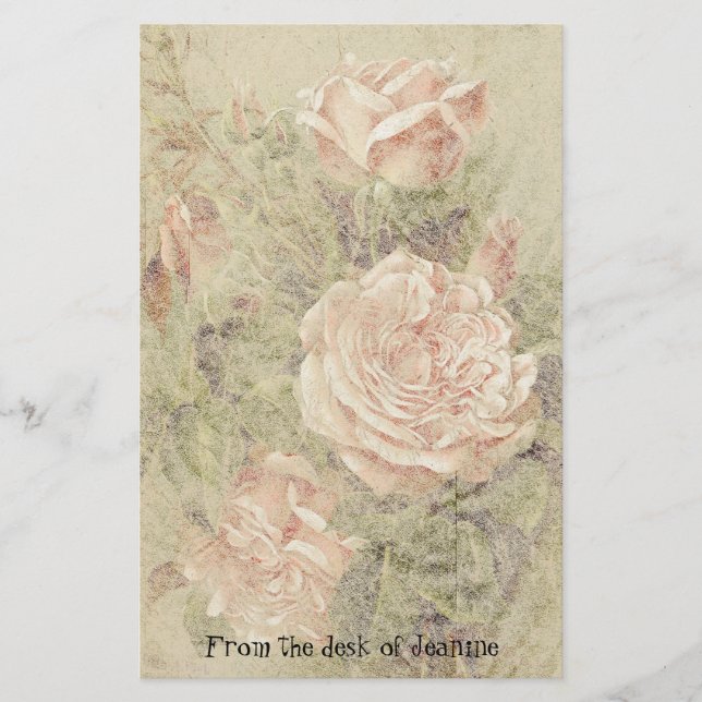 Rosen-Blumen-Imitat-Büttenpapier-Briefpapier Briefpapier (Vorderseite)