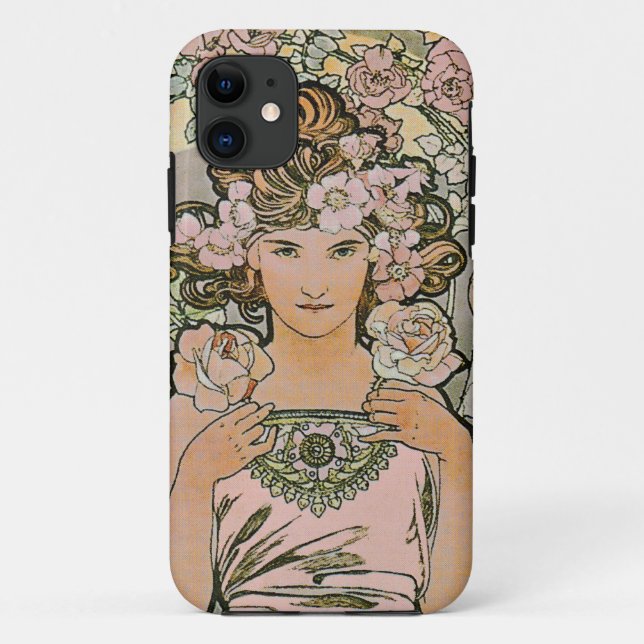 Rosen-Blumen-Mädchen-feine Kunst Case-Mate iPhone Hülle (Rückseite)