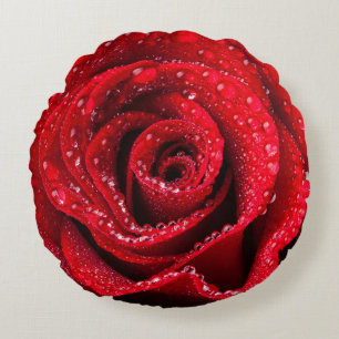 Rosen-Blumen-nahes hohes rundes Kissen