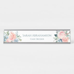 Rosen Blumen Schreibtisch Stationsschild Namenssch Schreibtischnamensplakette