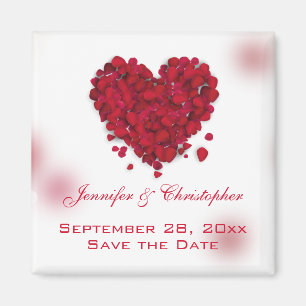 Rosen-Blumenblatt-Liebe-Herz Save the Date Magnet