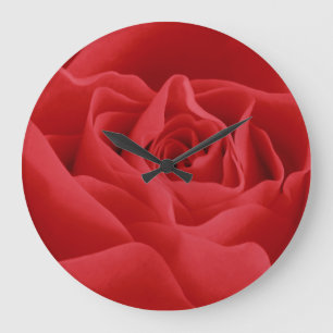 Rosen-Blumenblätter Große Wanduhr