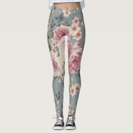 Rosen-Blumendruck-Leggings Leggings
