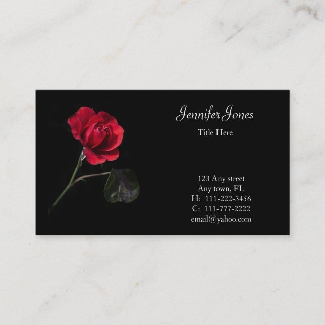 Rosen-Blumengeschäfts-Karte Visitenkarte (Vorderseite)