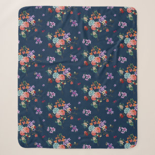 Rosen-Blumenstrauß-Blumenmuster Sherpadecke
