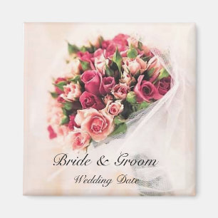 Rosen-Blumenstrauß-Gastgeschenk Hochzeits-Magnet Magnet