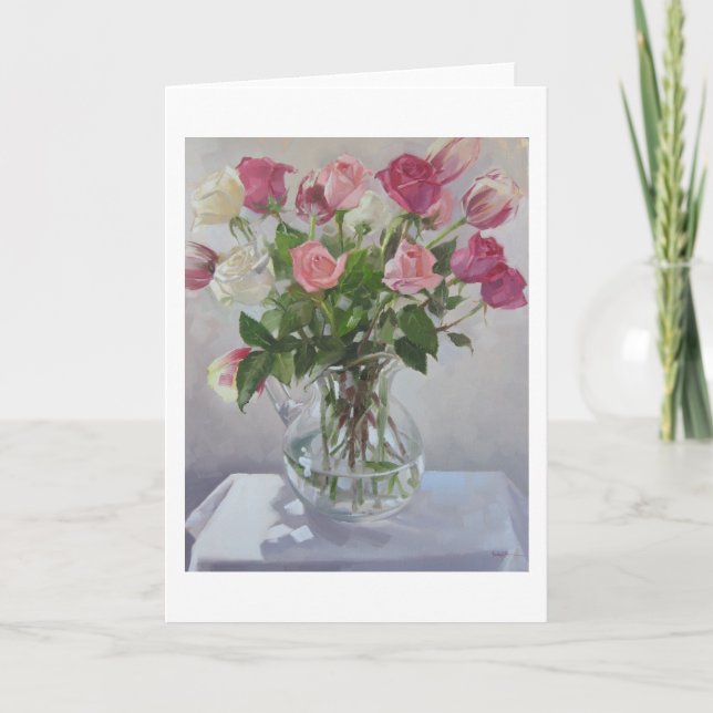 "Rosen-Blumenstrauß-" Raum-Gruß-Karte Karte (Vorderseite)