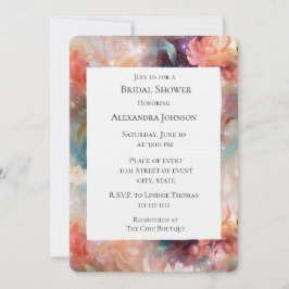 Rosen Blush Peach Orange Brautparty Einladung