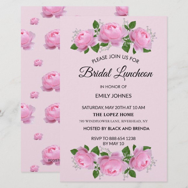 Rosen, Bridal Luncheon Briefpapier (Vorne/Hinten)