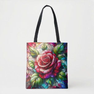 Rosen-Buntglas-Effekt Elegantes florales Design Tasche