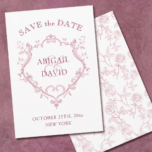 Rosen Burgunder Wappen Hochzeit Termin bekanntgebe Save The Date