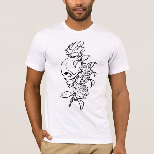 Rosen des Schädel-n T-Shirt (Vorderseite)