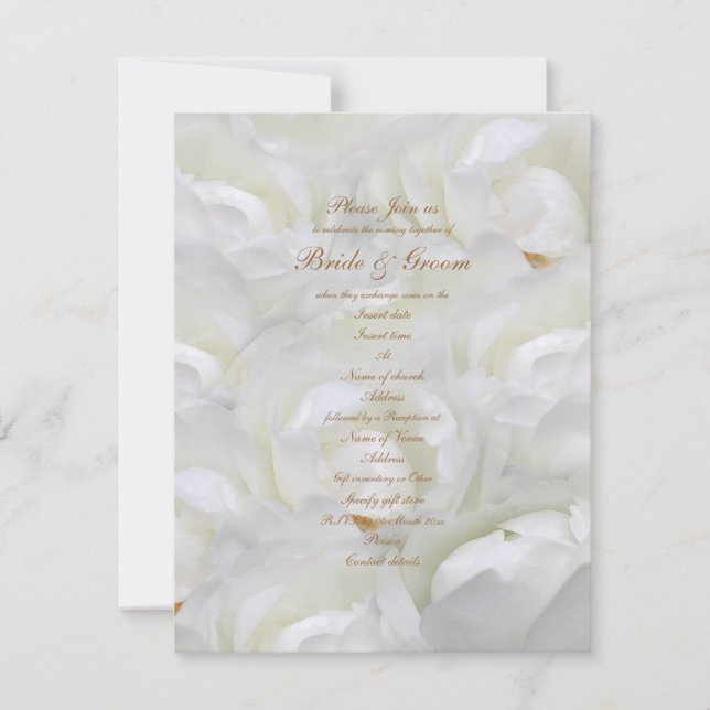 Rosen-Einladungsschablone September-Hochzeit Einladung (Vorderseite)