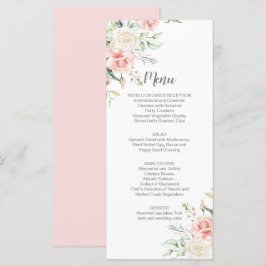 Rosen, Eukalyptus, Hochzeitsmenü im Grünen Menükarte