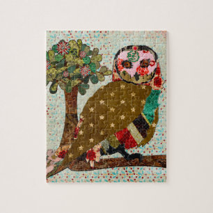 Rosen-Eulen-Blumenpuzzlespiel