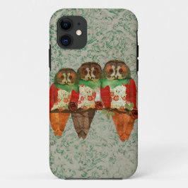 Rosen-Eulen-Jade-Damast iPhone Fall Case-Mate iPhone Hülle