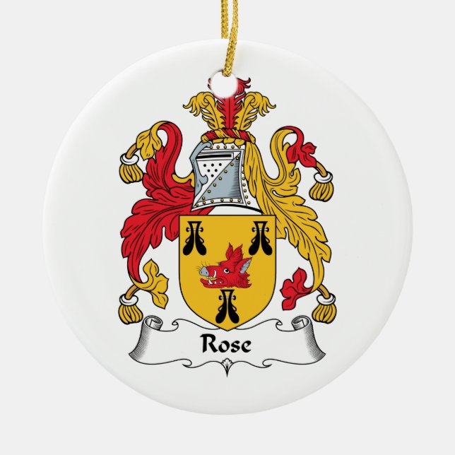 Rosen-Familienwappen Keramikornament (Vorne)