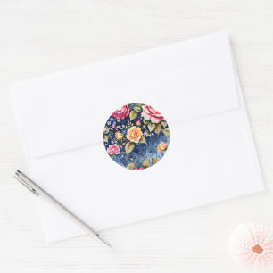 Rosen-Fantasie Rosa und Blau Runder Aufkleber