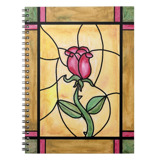 Rosen-Fenster-Notizbuch Notizblock (Vorderseite)