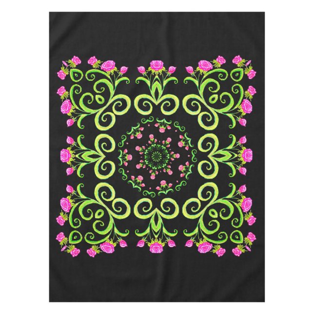 Rosen-Fiesta-Party Tischdecke (Vorderseite)
