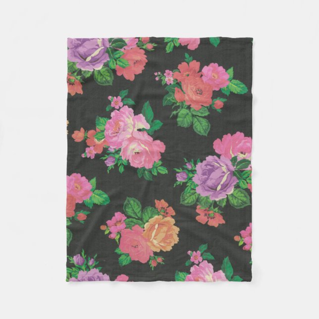 Rosen-Fleecedecke der bunten Blume dekorative Fleecedecke (Vorderseite)