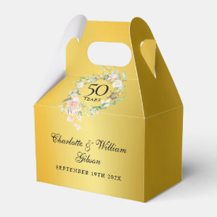 Rosen Floral 50. Hochzeitsjubiläum Gold Geschenkschachtel