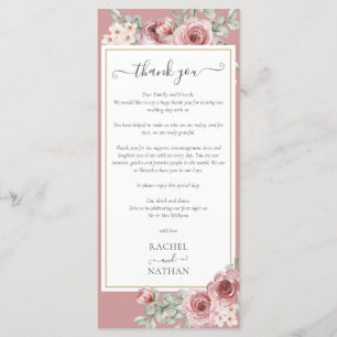 Rosen Florale Hochzeitsempfangs Danksagungskarte Menükarte