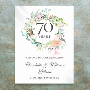 Rosen Florales 70. Hochzeitsjubiläum Willkommenssc Poster