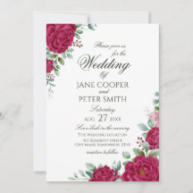 Rosen florales Budget-Hochzeitseinladung