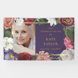 Rosen Florales Trauer Gedenkfoto-Service-Banner Banner
