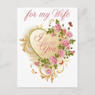 Rosen für die Ehefrau Valentine Postkarte